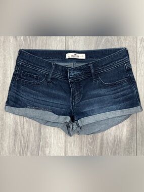 Hollister Dark Blue Cuffed Jean Shorts